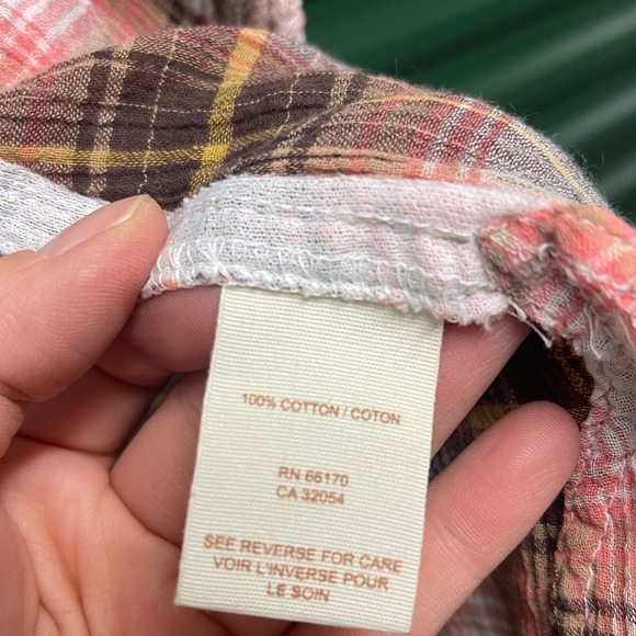 We the free plaid lace up back pearl snap button down shirt Nashville - Picture 4 of 4